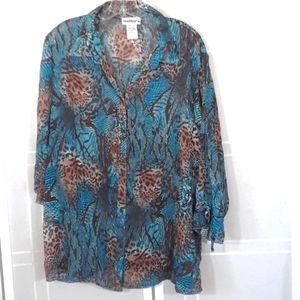 Animal print sheer tunic 22